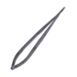 Castroviejo Microsurgical Needle Holder, Straight, 0.8mm Smooth Jaws, Standard Box Lock, Flat Serrated Handle, Overall Length 7" (180mm) 