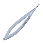 Castroviejo Mini Corneal Scissors, Universal Miniature Model, Blunt Tips, 11mm Mid-Screw To Tip, Serrated Flat Handle, Polished Finish, Overall Length 4-1/4" (106mm) E3218MM,5832E,E3218 MM