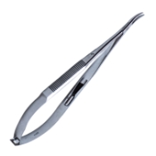 Castroviejo Needle Holder, Curved, Delicate, With Lock, 13mm Mid-Screw To Tip Length, Serrated Handle, Overall Length 5-1/2" (140mm) 267304,11/7/2631,K6-1520,08-02127
