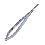Castroviejo Needle Holder, Curved, Delicate, Without Lock, 13mm Mid-Screw To Tip Length, Serrated Handle, Overall Length 5-1/2" (140mm) 270957,11/7/2641,K6-1530,08-02128