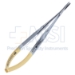 Castroviejo Needle Holder, TC, Straight, Medium 9mm Jaws, With Lock, Serrated Flat Handle, Overall Length 6" (150mm) - 5-4963