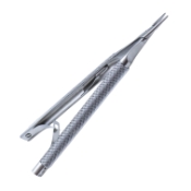 Castroviejo Needle Holder, Straight, With Lock, Medium 9mm Jaws, Round Knurled Handle, Overall Length 5-1/4" (134mm) 1059691,May-01,E3790