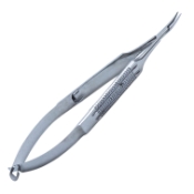 Castroviejo Needle Holder, Curved, Fine 9mm Jaws, With Lock, Serrated Wide Handle, Overall Length 5-1/8" (130mm) E3861 WHMC,E3861 WHM,4404E,E3861 WHMC
