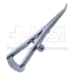 Castroviejo Caliper, Angled, Polished Finish, 45 Degrees Curved Shafts, Grooves, Measures 0mm To 20mm, 1mm Increments, Fine Tips, Thumbscrew Holds Tips Apart, Overall Length 3-3/8" (86mm) - 5-3516-D