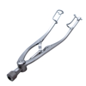 Castroviejo Speculum, Fenestrated 15mm Blades, Screw-Controlled, 28mm Spread, Dull Finish, Overall Length 3" (75mm) 1187525,May-51,K1-5702,E4040