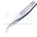 Castroviejo Colibri Forceps, 0.12mm, 1 x 2 Teeth, Set At 45 Degrees, 6mm Tying Platform, Serrated Wide Handle, Overall Length 4-1/4" (109mm) - 5-4316