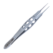 Castroviejo Suturing Forceps, 0.12mm, 1 x 2 Teeth, Three Hole Handle, 20mm Straight Shafts, Overall Length 4-1/4" (110mm) 625241,11/6/3611,K5-2500