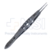 Castroviejo Suturing Forceps, 0.3mm, 1 x 2 Teeth, Three Hole Handle, 20mm Straight Shafts, Overall Length 4-1/4" (110mm) - 11-6-3621
