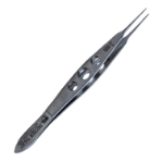 Castroviejo Suturing Forceps, 0.3mm, 1 x 2 Teeth, Three Hole Handle, 20mm Straight Shafts, Overall Length 4-1/4" (110mm) 628894,11/6/3621,K5-2520