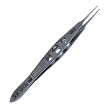 Castroviejo Suturing Forceps, 0.3mm, 1 x 2 Teeth, Three Hole Handle, 20mm Straight Shafts, Overall Length 4-1/4" (110mm) 628894,11/6/3621,K5-2520