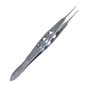 Castroviejo Suturing Forceps, 0.5mm, 1 x 2 Teeth, Tying Platform, 20mm Straight Shafts, Three-Holed Handle, Overall Length 4-1/4" (110mm) 632546,11/6/3631,K5-2520