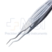 Castroviejo Suturing Forceps, Bayonet Shafts, 0.5mm, 1 x 2 Teeth, 6mm Tying Platform, Serrated Wide Handle, Polished Finish, Overall Length 4-1/4" (106mm) - 5-2896