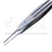 Castroviejo Suturing Forceps, Straight Shafts, 0.9mm Teeth, 5.5mm Tying Platform, Serrated Handle, Polished Finish, Overall Length 4-1/4" (108mm) - 5-2913