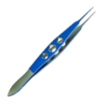 Castroviejo Suturing Forceps, Titanium, 20mm Straight Shafts, 0.3mm, 1 x 2 Teeth, Three Hole Handle, Overall Length 4-1/4" (110mm) KT5-2510,9533T,KT5-2510