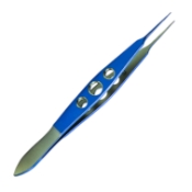 Castroviejo Suturing Forceps, Titanium, 20mm Straight Shafts, 0.3mm, 1 x 2 Teeth, Three Hole Handle, Overall Length 4-1/4" (110mm) KT5-2510,9533T,KT5-2510