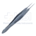 Castroviejo Fixation Forceps, Straight Shafts, 0.3mm, 1 x 2 Teeth, Wide Serrated Handle, Overall Length 4-1/4" (110mm) - 5-2804G