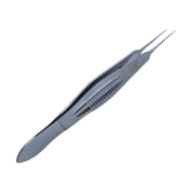Castroviejo Fixation Forceps, Straight Shafts, 0.5mm, 1 x 2 Teeth, Wide Serrated Handle, Overall Length 4-1/4" (110mm) E1795,2259E,E1795