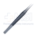 Catalano Corneal Scleral Forceps, 1 x 2 Teeth, Cross Serrated 5mm 60 Degrees Angled Platform, Round Knurled Handle, Polished Finish, Overall Length 4-1/4" (107mm) - 5-2429-12