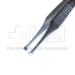 Cilia Forceps, Wide 1mm x 3mm Smooth Platform, Serrated Handle, Polished Finish, Overall Length 3" (76mm) - 5-3267
