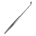 Clover Tonsil Knife Dissector, 15mm Curved Blade, Serrated Top, Round Distal Rip, Overall Length 8-1/4" (204mm) 