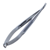 Cohan Needle Holder, Gently Curved, Fine 8mm Jaws, With Lock, 18mm Mid-Screw To Tip, Round Knurled Medium Handle, Overall Length 4" (100mm) E3836 CW,4507E,E3836 CW