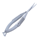 Cohan-Vannas Iris Scissors, Curved, Sharp Tips, 12mm Mid-Screw To Tip, Serrated Flat Handle, Dull Finish, Overall Length 2-1/4" (57mm) 931491,May-50,E3349
