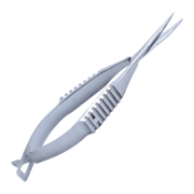 Cohan-Vannas Iris Scissors, Curved, Sharp Tips, 12mm Mid-Screw To Tip, Serrated Flat Handle, Dull Finish, Overall Length 2-1/4" (57mm) 931491,May-50,E3349