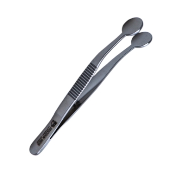 Collins Expressor Forceps, For Mild Or Aggressive Expression of Meibomian Gland, Oval Closed Paddles, 10mm x 1mm Thick, Angled 12 Degrees, Overall Length 3-3/4" (95mm) 