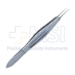 Collis Micro Utility Forceps, Straight Shafts, 3mm Platform, Serrated Wide Handle, Polished Finish, Overall Length 4-1/4" (109mm) - 5-2986
