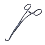 Cooley Derra S Shaped Clamp Forceps, Curved, 3/4" (19mm) Jaws, Depth 3/8" (10mm), Jaw Has Calibrated Markings In 5mm Increments, Overall Length 6-1/2" (165mm) 