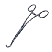Cooley Derra S Shaped Clamp Forceps, Curved, 3/4" (19mm) Jaws, Depth 3/8" (10mm), Jaw Has Calibrated Markings In 5mm Increments, Overall Length 6-1/2" (165mm) 