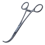 Cooley Vascular Clamp Forceps, Peripheral, Curved, Overall Length 6-3/4" (171mm) 