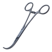 Cooley Vascular Clamp Forceps, Peripheral, Curved, Overall Length 6-3/4" (171mm) 