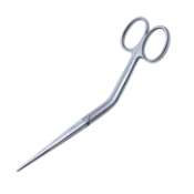 Cottle Dorsal Scissors, Heavy Design, Angled Shanks, Straight, Blunt Rounded Tip Blades, Two Tone Finish, Overall Length 6-1/3" (160mm) 