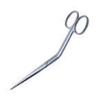 Cottle Dorsal Scissors, Heavy Design, Angled Shanks, Straight Blunt Rounded Tip Blades, Two Tone Finish, Overall Length 6-1/3" (160mm) 