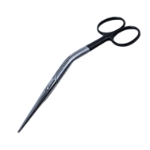 Cottle Dorsal Scissors, Super Cut, Angled Shaft, Straight Serrated Blades, Two Tone Finish, Black Ring Handles, Overall Length 6-1/4" (159mm) 