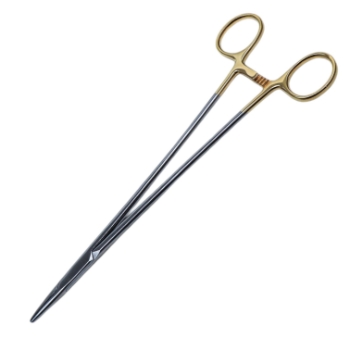 Crile Wood (Debakey) Needle Holder, TC, Serrated Jaw, Overall Length 9" (228mm) 
