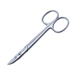 Crown & Collar Scissors, Curved, Lower Blade Serrated, Overall Length 4-3/4" (120mm) 