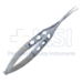 Cumming Crystalens Forceps, Vertical Angled Jaws, Reverse Action Flat Three Hole Handle - 15-5389AS