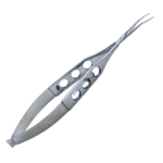 Cumming Crystalens Forceps, Vertical Angled Jaws, With Lock, Three Hole Handle 