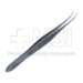 Iris Forceps, Curved, Delicate Lightly Curved Tips, 1 x 2 Mouse Style Teeth, Serrated Handle, Polished Finish, Overall Length 3-7/8" (100mm) - 5-2535