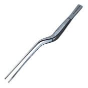Cushing Bayonet Tissue Forceps, 1 x 2 Teeth, Serrated 1.5mm Jaw, Overall Length  7-5/8" (194mm) 