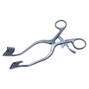 DErrico-Adson Retractor, 4 x 4 Prongs, Blunt, Strong Angled Shanks, 19.24mm x 23.66mm Blade, Overall Length 7 1/8" (180mm) 