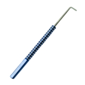 Titanium Dacamara (ELN) Style Recession Muscle Hook, Right, With Groove, Hook 1.4mm Wide x 11mm Long, Round Handle, Overall Length 4-3/4" (120mm) 
