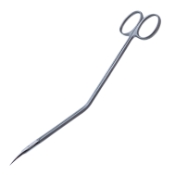 Dandy Trigeminal Scissors, Curved, Backward Angled Handles, Overall Length 7" (185mm) 