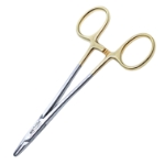 Derf Needle Holder, TC, Serrated Jaw, Ratchet Lock, Ring Handle, Dull Finish, Overall Length 4-3/4" (121mm) 