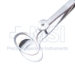 Desmarres Chalazion Forceps, Oval Solid 24mm Wide Lower Plate, Open Upper Plate, Inside Dimensions Of 12mm x 20mm, Serrated Handle, Polished Finish, Locking Thumb Screw, Overall Length 3-1/2" (90mm) - 5-3715