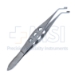 Dodick Lens Folding Forceps, Angled, Cup Paddle Shape Jaws, Three Hole Handle, Overall Length 4-7/16" (113mm) - 11-6-9321