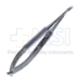 Drew's Needle Holder, Curved, Lock, Mid-Screw To Tip Length 15mm, Round Knurled Handle, Overall Length 4-3/4" (121mm) - 11-7-3003