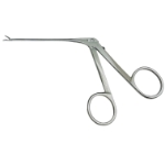Ear Forceps, Serrated Jaws (Pitch 0.3), Curved Right, Fine Model, 4.5mm Jaw Length, Shaft 82mm 